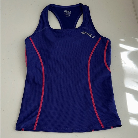NWT 2XU Women's Blue Sports Bra with Pink Accents Size X Small. - Picture 10 of 13